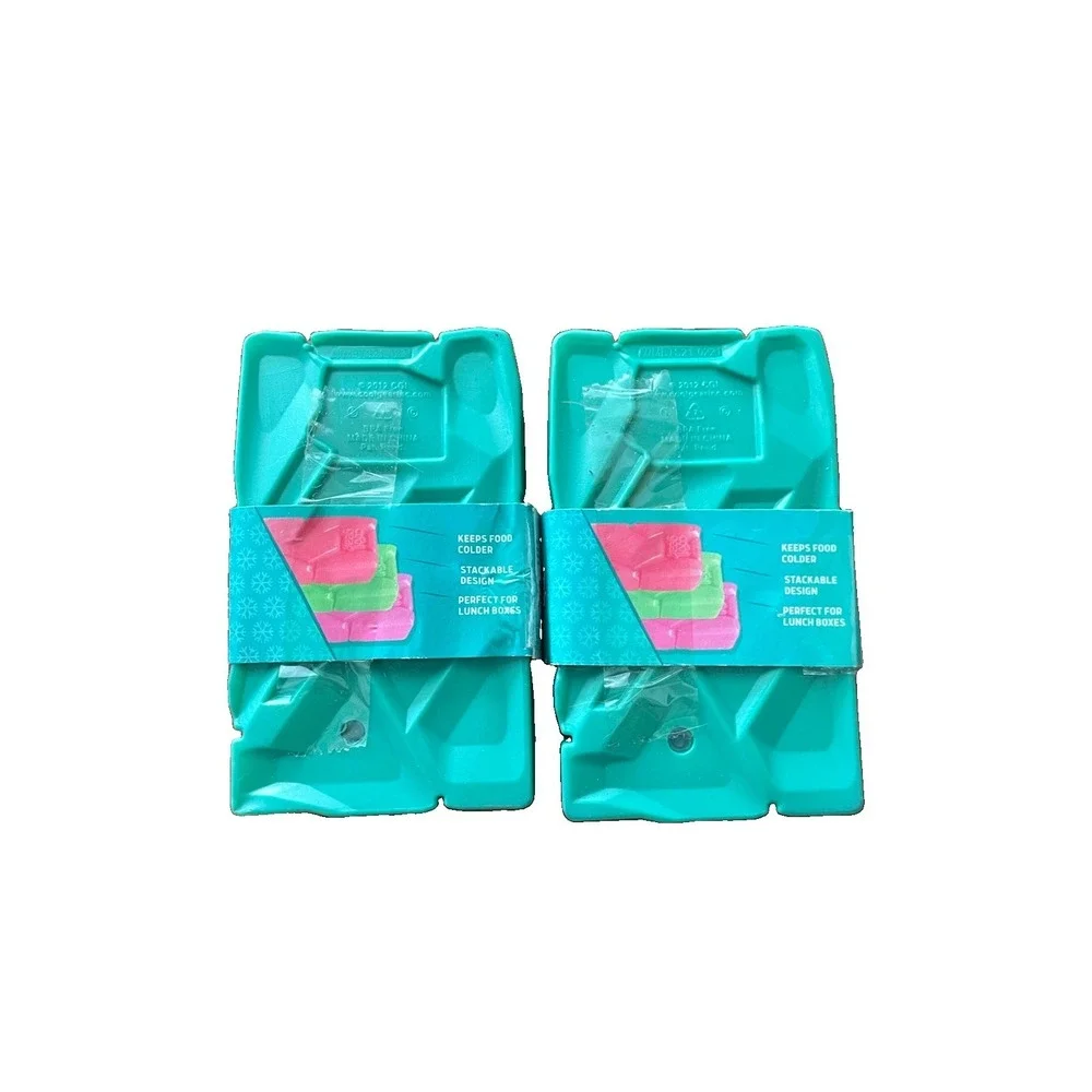 Cool Gear Freezer Gel Ice Blocks Reusable Non Toxic Pack of 2 Teal